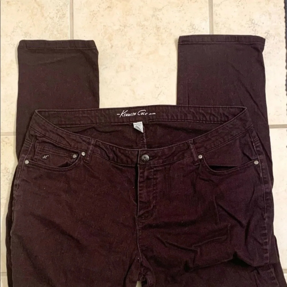 Kenneth Cole Plum/Brown Skinny Jeans - Picture 4 of 5